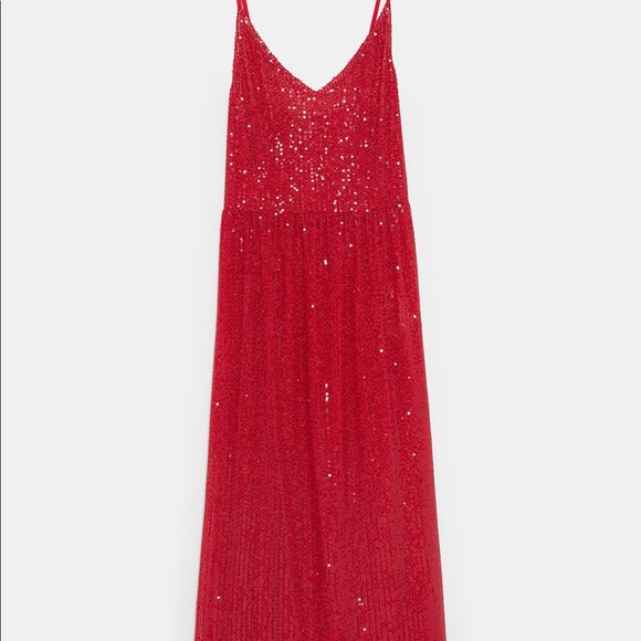 long red dress zara